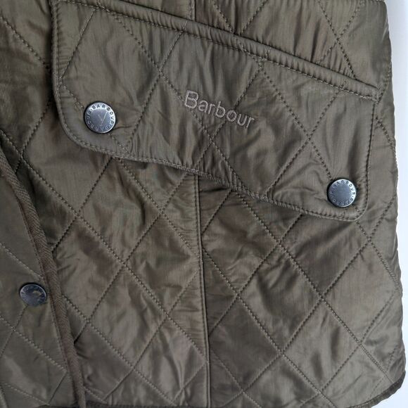 Barbour Cavalry Polarquilt Riding Jacket Fleece Lined Quilted Olive Green US 12 - Picture 3 of 11